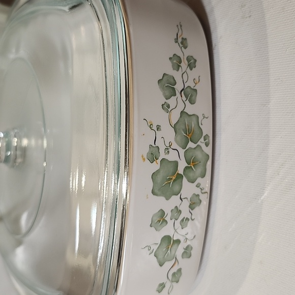 Vintage corningware A-1-B 1L green Ivy USA Casserole dish with pyrex… - Picture 3 of 9